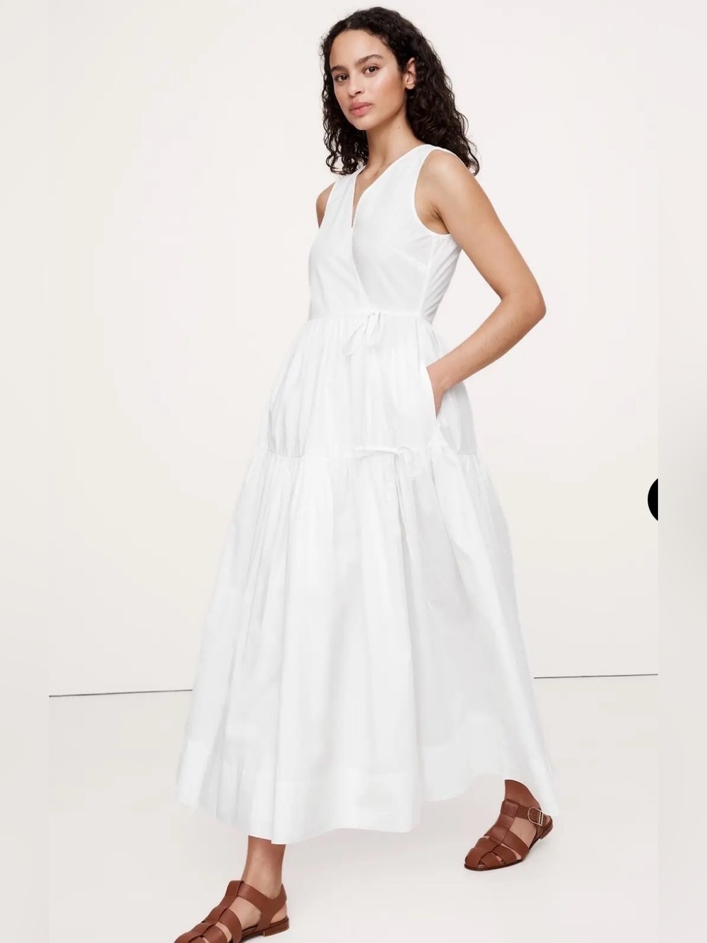 NWT Banana Republic White Cotton Poplin Maci Wrap Dress Sz L/Tall